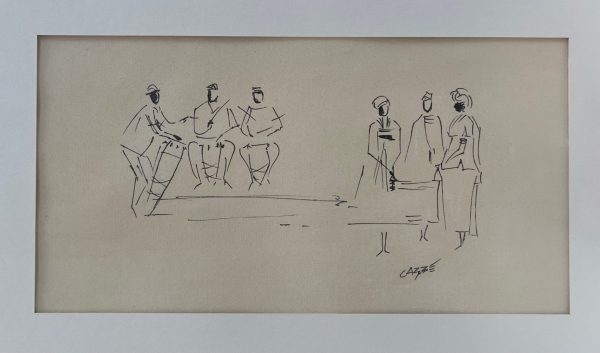 Carybé, desenho a nanquim 17 x 31 cm