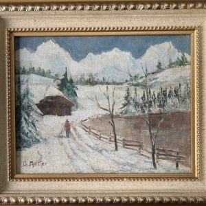 Artista: Guilherme Matter, paisagem com neve, 19 x 24 cm Ost