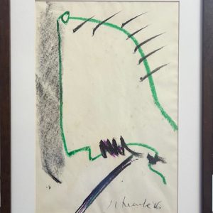 Obra de Luiz Henrique Schwanke, desenho a giz de cera, datado de 1986 , 31 x 21 cm , VI