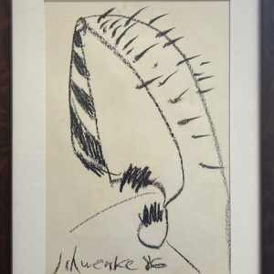 Artista: Luiz Henrique Schwanke, desenho a giz de cera, 31 x 21 cm , datado 1986