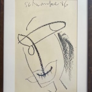 Desenho de Luiz Henrique Schwanke, giz de Cera, 31 x 21 cm datado 1986 III