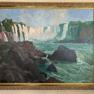 Frederico Lange de Morretes, óleo sobre tela, datado 1920, dimensões: 100 x 130 cm "Cataratas do Iguaçú"