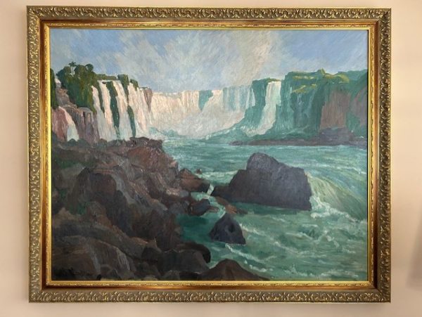 Frederico Lange de Morretes, óleo sobre tela, datado 1920, dimensões: 100 x 130 cm "Cataratas do Iguaçú"