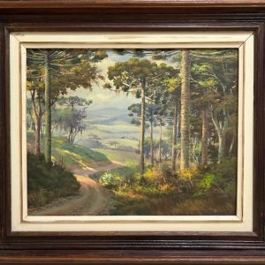 Daniel Freire, óleo sobre Tela, 40 x 50 cm, paisagem com pinheiros