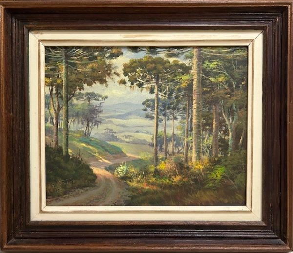 Daniel Freire, óleo sobre Tela, 40 x 50 cm, paisagem com pinheiros