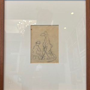 Miguel Bakun, desenho a grafite, 11,5 x 16 cm , operários
