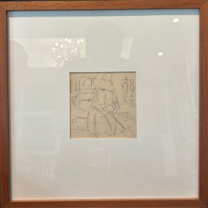 Miguel Bakun, desenho a grafite, 12 x 11 cm , trabalhador