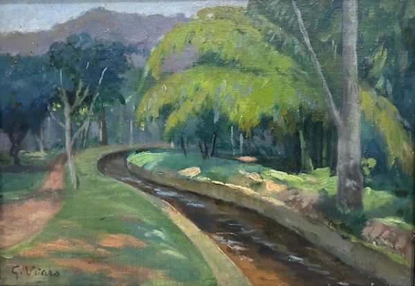 Guido Viaro, óleo sobre tela , 21 x 30 cm , paisagem