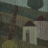 Mário Rubinski, Óleo sobre Placa, 60 x 39,7 cm "Paisagem com casas e árvores"