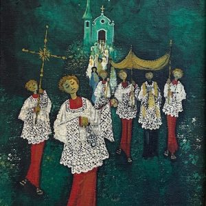 Érico da Silva, Óleo sobre tela, 34 x 25 cm , Procissão