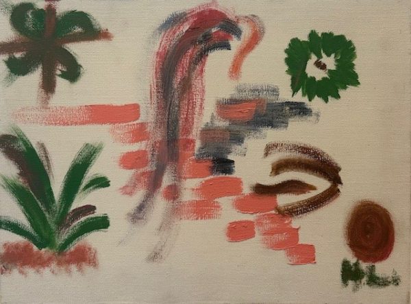 Helena Wong, óleo sobre tela , 30 x 40 cm , figura com flores