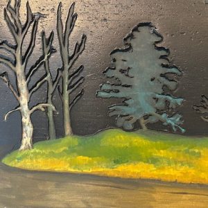 Rodrigo Andrade, Técnica Mista sobre Tela, 40 x 60 cm , Noturno , Curva de Estrada, 2016