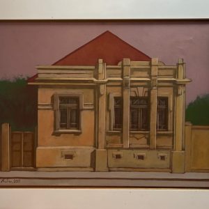 Ruben Esmanhoto, Vinil Encerado, 60 x 80 cm , Casario, datado 2008