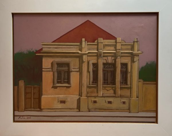 Ruben Esmanhoto, Vinil Encerado, 60 x 80 cm , Casario, datado 2008