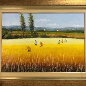 Fernando Ikoma, óleo sobre tela, 50 x 70 cm , paisagem com trigal