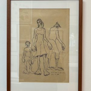 Luiz Carlos Andrade Lima, desenho a nanquim, 30 x 22 cm, datado 1959