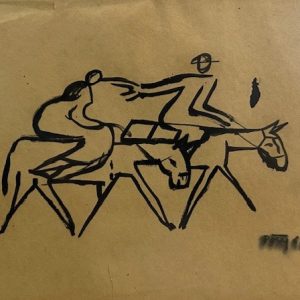 Poty Lazzarotto, desenho a nanquim , 20 x 28 cm , cavalo