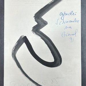 Luiz Henrique Schwanke, desenho em giz de cera, datado 1986, 31 x 21 cm