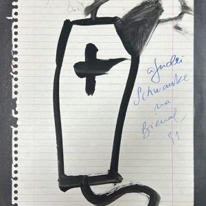 Luiz Henrique Schwanke, desenho a nanquim, datado 1985, 29 x 19 cm n°7
