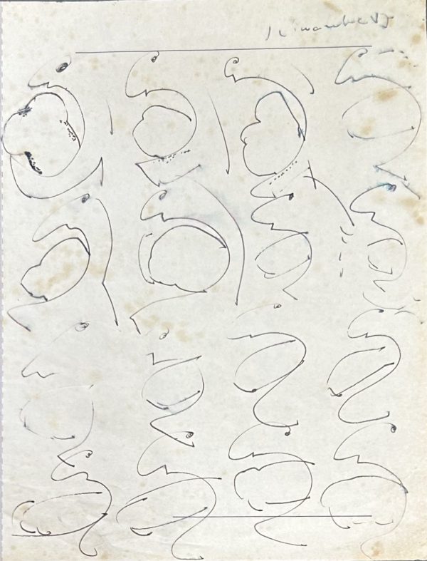 Luiz Henrique Schwanke, "schwanke" desenho a nanquim, 20 x 15 cm datado 1987