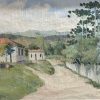 Guilherme Matter, óleo sobre tela , 40 x 50 cm, Paisagem com pinheiros