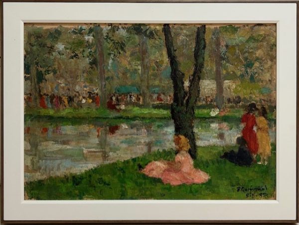 Paul Garfunkel, óleo sobre tela, 39 x 55 cm , Parque, datado, 5-9-1954