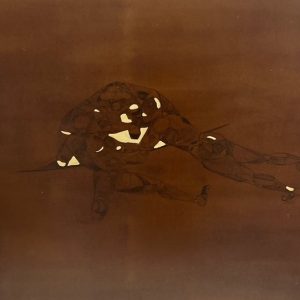 Jair Mendes, técnica mista sobre cartão, 56 x 72 cm , datado 1960
