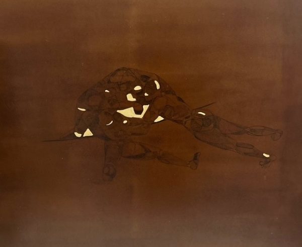 Jair Mendes, técnica mista sobre cartão, 56 x 72 cm , datado 1960