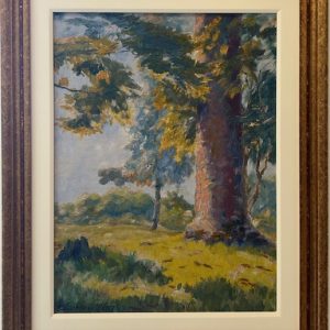 Frederico Lange de Morretes, Óleo sobre Tela, dimensões 51 x 38 cm, paisagem em amarelo
