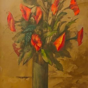 Ruben Esmanhoto, Vinil Encerado, 80 x 60 cm , Flores